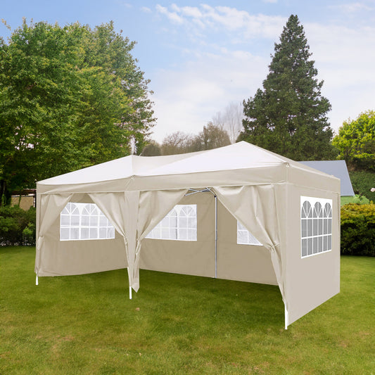 10'x20 'folding canopy with 6 detachable side walls for outdoor activity shelter UPF 50+terrace portable tent